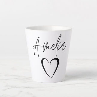 Amelia Name Mug, Custom Name Coffee Mug, Latte Mug
