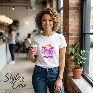 Amelia Name With Female Beauty Image T-Shirt
