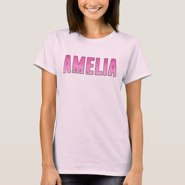 Amelia pink name T-Shirt (Front)