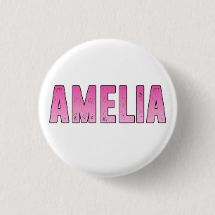 Amelia pink name T-Shirt 3 Cm Round Badge