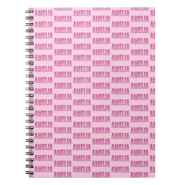 Amelia pink name T-Shirt Notebook (Front)