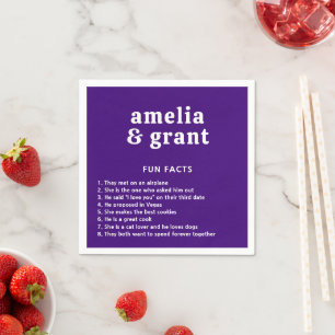 Amelia Royal Purple Modern Wedding Napkin