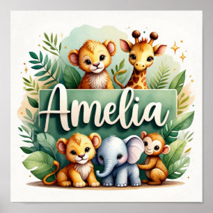 Amelia Safari Nursery Wall Art
