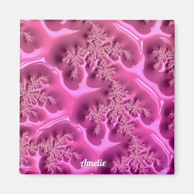 AMELIE ~ Personalized Fractal ~ Pink Waffle  Magnet (Front)