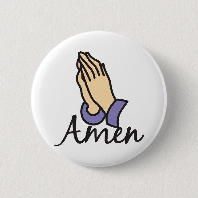 Amen 6 Cm Round Badge (Front)