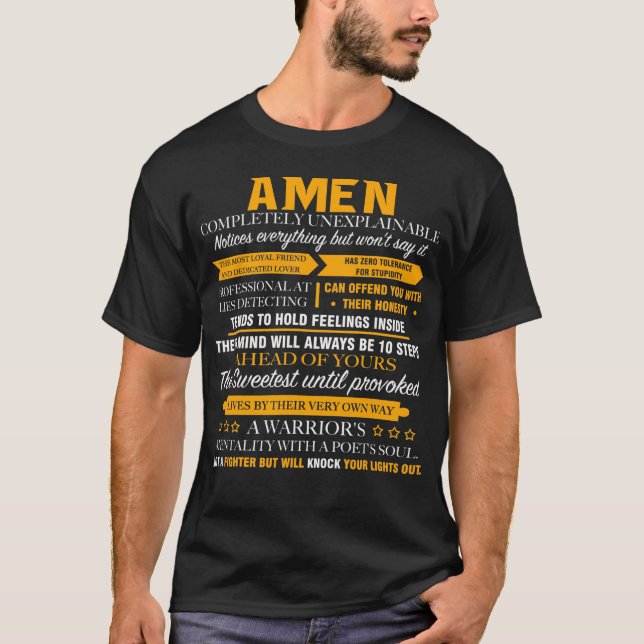 AMEN completely unexplainable T-Shirt (Front)