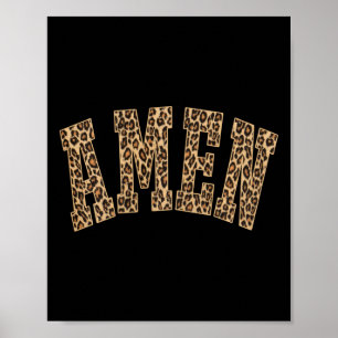 Amen Leopard Happy Easter Day Jesus Christian Men Poster