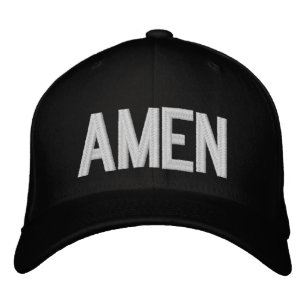 AMEN Simple Bold Text Christian Faith 3 Embroidered Hat