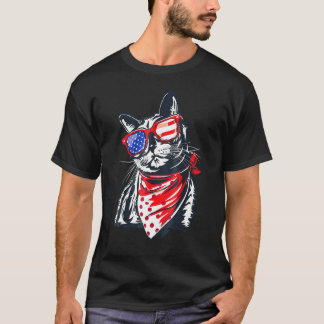 Ameowica Cat Kitten Wear Sunglass American Flag 4t T-Shirt