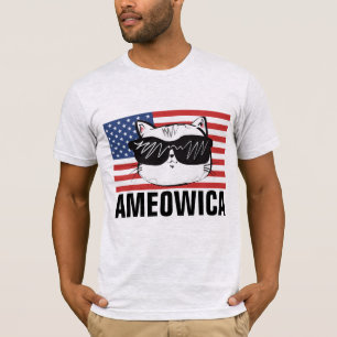 AMEOWICA PATRIOTIC CAT T-SHIRTS