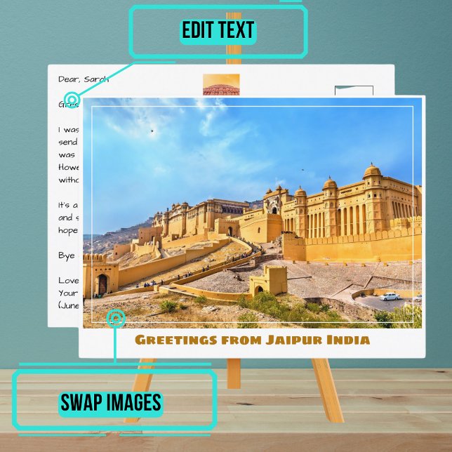 Amer Fort in Jaipur India Postcard (Please enjoy our postcard)