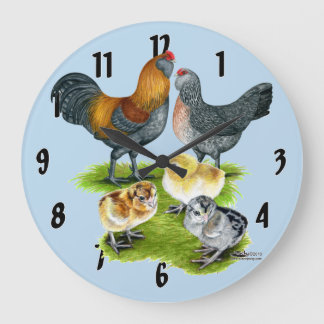 Ameraucana Chicken Family Large Clock