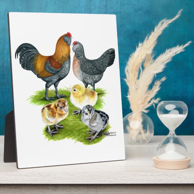 Ameraucana Chicken Family Plaque (Side)
