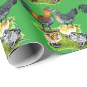 Ameraucana Chicken Family Wrapping Paper