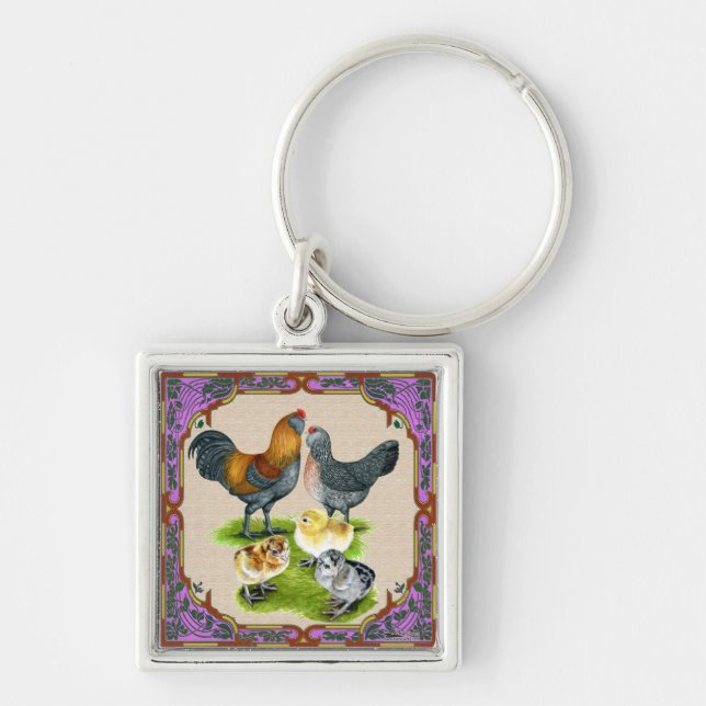 Ameraucana Family Framed Key Ring (Front)