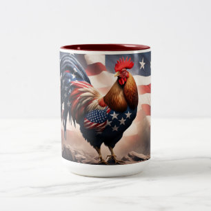 Amercian Rooster Two-Tone Coffee Mug