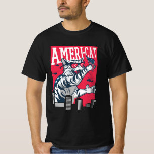 Ameri-cat celebrating 4th of July, Fourth of July T-Shirt