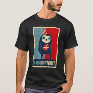 AmeriBirthday American Sloth Birthday Cute USA Gif T-Shirt