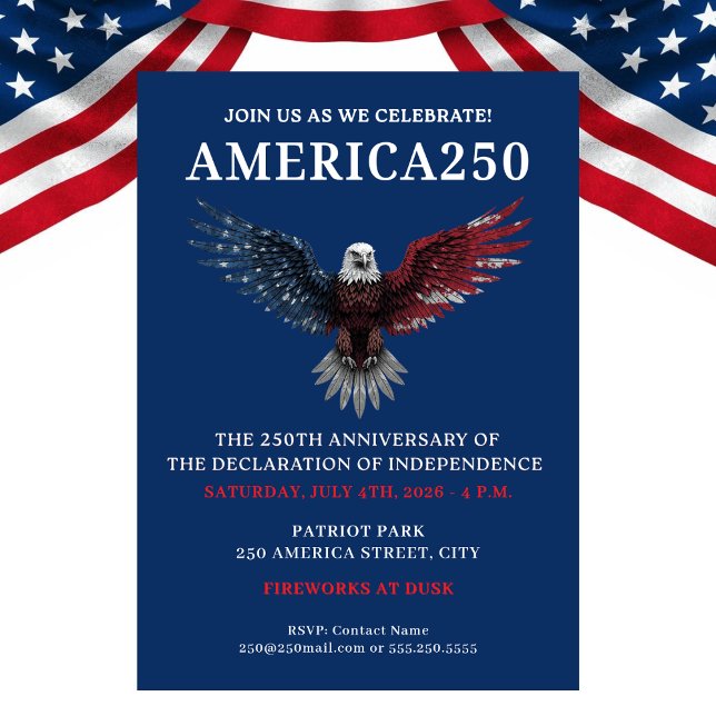AMERICA250 PARTY JULY 4TH CELEBRATION INVITATION (AMERICA250 PARTY JULY 4TH CELEBRATION INVITATION)