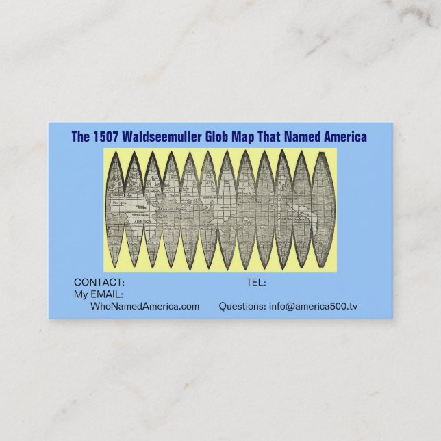 America500 Birthday Business Card (Front)