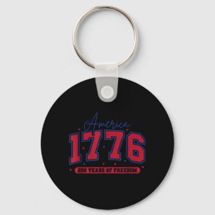 America 1776 250 Years of Freedom Patriotic Key Ring
