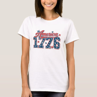 America 1776 Distressed USA Flag Style T-Shirt