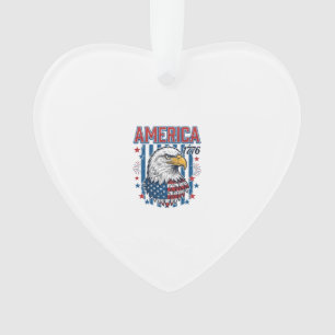 America 1776 Patriotic Eagle Vintage Vector Design Ornament
