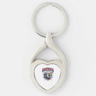 America 1776 Vintage Eagle Patriotic Shirt Design_ Key Ring