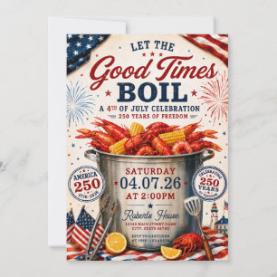 America 250 4th of July Seafood Boil Invitation
