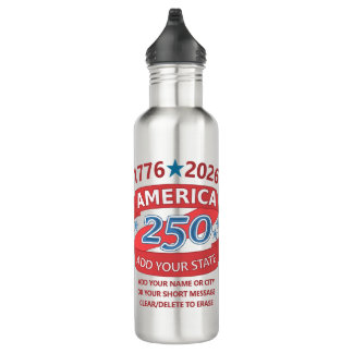 America 250 Add State 1776 2026 Cool Personalized 710 Ml Water Bottle