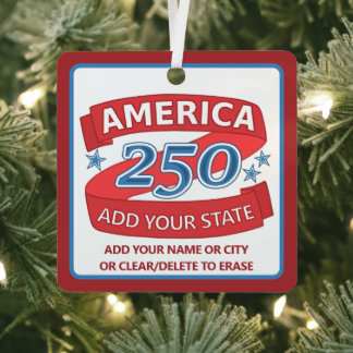 America 250 Add State Anniversary Double Sided Metal Tree Decoration