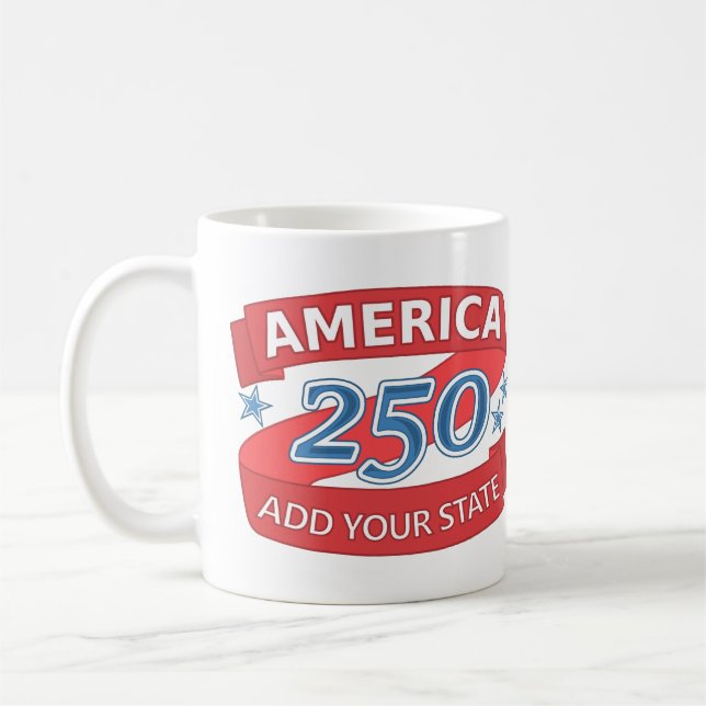 America 250 Add State Independence Anniversary Coffee Mug (Left)