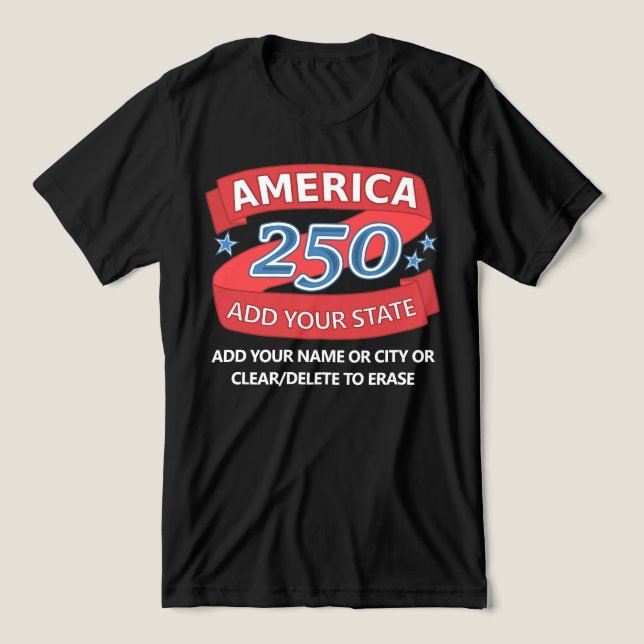 America 250 Add State Patriotic Apparel For Dark Tri-Blend Shirt (Design Front)