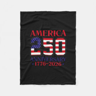 America 250 anniversary 1776-2026 patriotic design fleece blanket