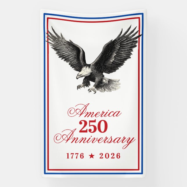 America 250 Anniversary Bald Eagle Banner (Vertical)