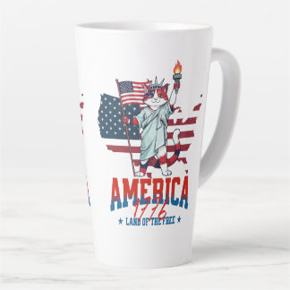 America 250 Anniversary Patriot Cat Latte Mug
