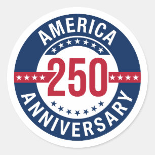 America 250 Anniversary Patriotic Classic Round Sticker