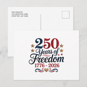 America 250 announcement postcard