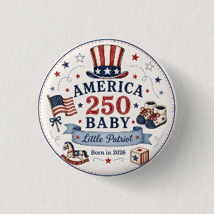 America 250 Baby / Little Patriot 3 Cm Round Badge