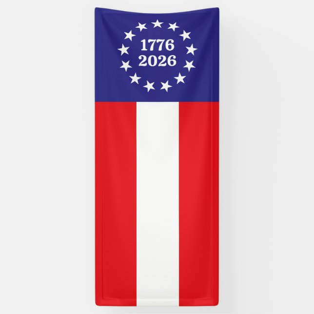 America 250 Betsy Ross Banner (Vertical)