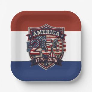 America 250 – Celebrating 250 Years of Freedom Paper Plate