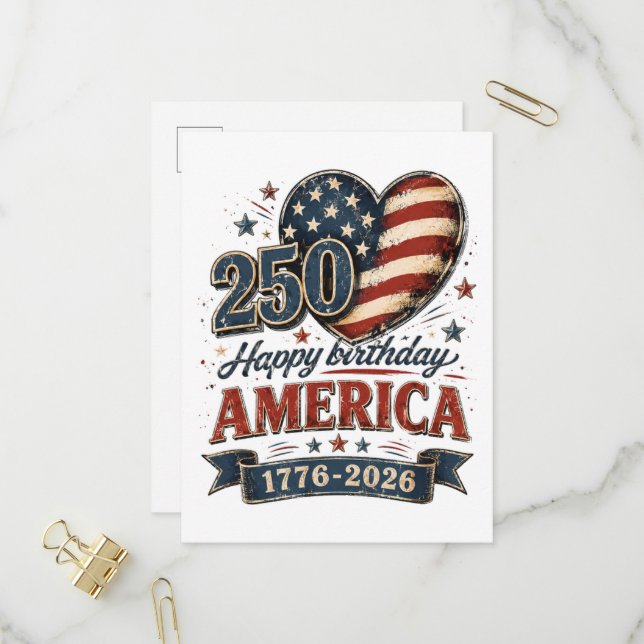 America 250 Celebration Invitation Postcard (Front/Back In Situ)