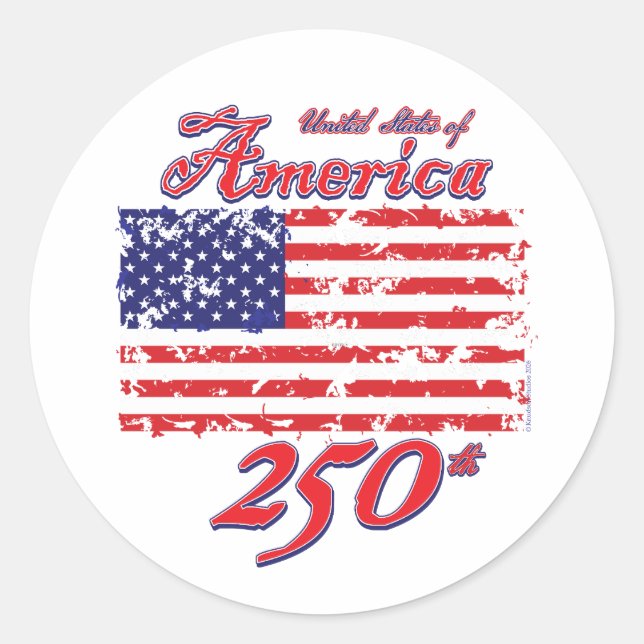 America 250 classic round sticker (Front)