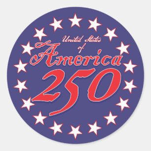 America 250 classic round sticker