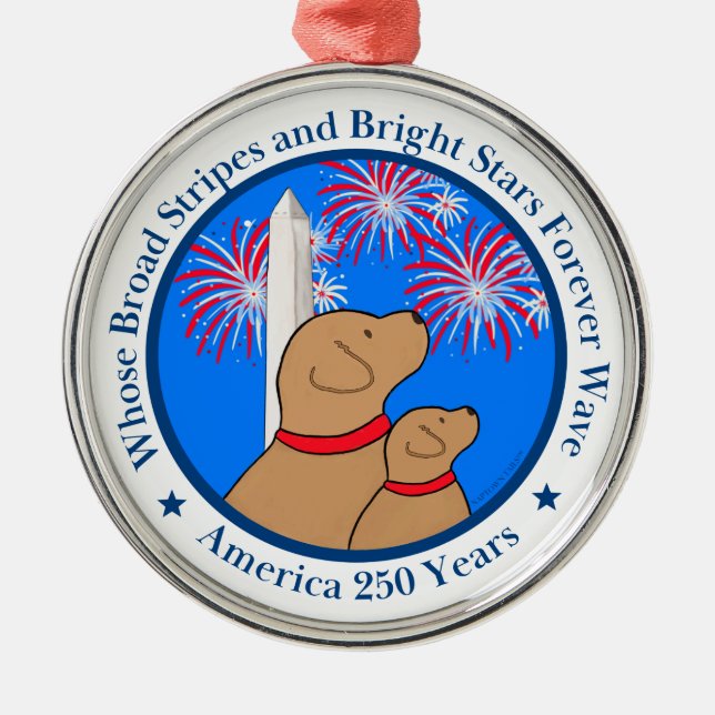 America 250 DC Edition Metal Tree Decoration (Front)