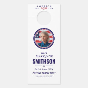 America 250 Democratic Political Outreach Campaign Door Hanger