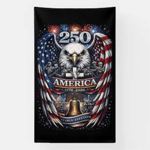 America 250 Eagle, Fireworks, and Freedom  Banner