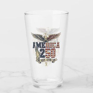 America 250 Eagle & Liberty Patriotic Anniversary Glass