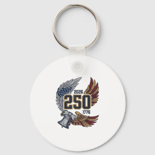 America 250 Eagle Wings 2026 Patriotic Design_1 Key Ring