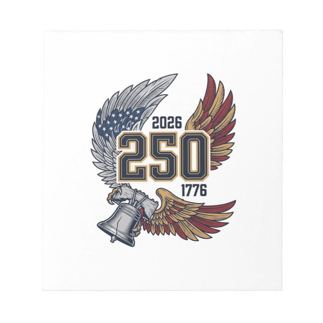 America 250 Eagle Wings 2026 Patriotic Design_1 Notepad (Front)